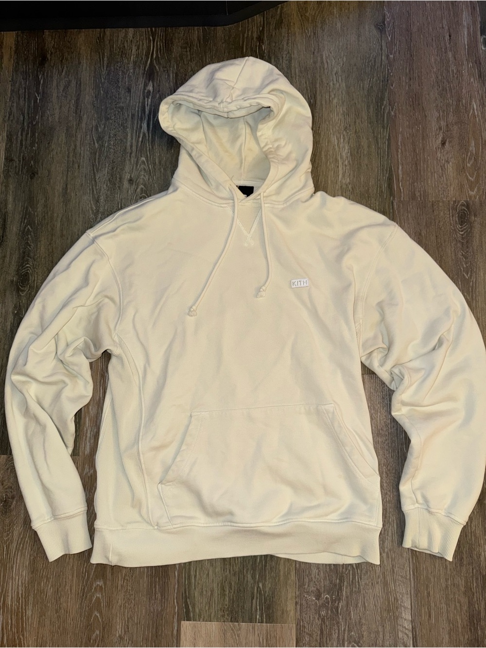 Kith Cream Hoodie Men's Pullover Sweatshirt Williams Small